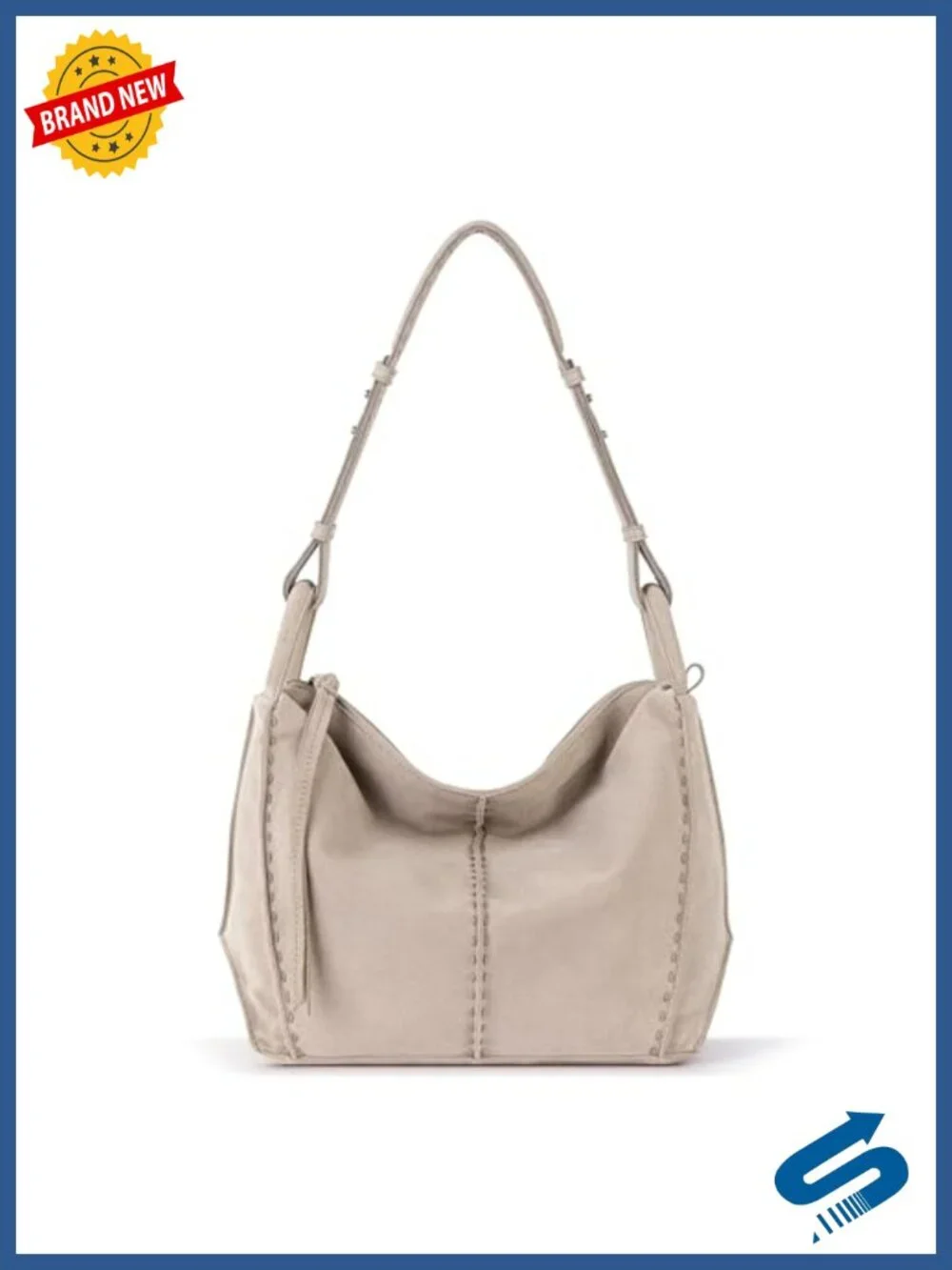 Large Leather Hobo Purse with Zipper Pocket, Everyday Travel Handbag